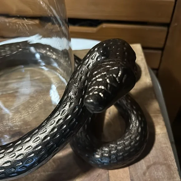 West Elm Spooky 🐍 Snake Hurricane Candle Holder BNIB SO COOL